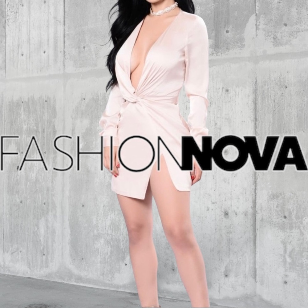 🔥 NWT Fashion Nova - Satin Mini Dress Taupe- XL